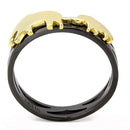 Silver Jewelry Rings Gold Nugget Ring TK3582 Gold+ Black - Stainless Steel Ring Alamode Fashion Jewelry Outlet