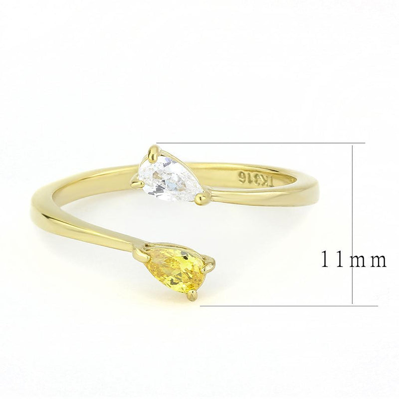 Silver Jewelry Rings Gold Nugget Ring TK3586 Gold - Stainless Steel Ring with AAA Grade CZ Alamode Fashion Jewelry Outlet