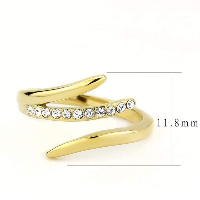 Gold Nugget Ring TK3590 Gold - Stainless Steel Ring with Top Grade Crystal