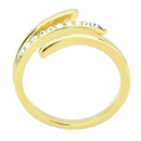 Gold Nugget Ring TK3590 Gold - Stainless Steel Ring with Top Grade Crystal