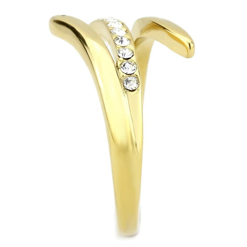 Gold Nugget Ring TK3590 Gold - Stainless Steel Ring with Top Grade Crystal