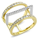 Gold Nugget Ring TK3593 Two-Tone Gold - Stainless Steel Ring with Crystal