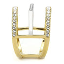 Gold Nugget Ring TK3593 Two-Tone Gold - Stainless Steel Ring with Crystal