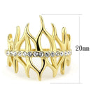 Gold Nugget Ring TK3595 Gold - Stainless Steel Ring with Top Grade Crystal