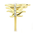 Gold Nugget Ring TK3595 Gold - Stainless Steel Ring with Top Grade Crystal