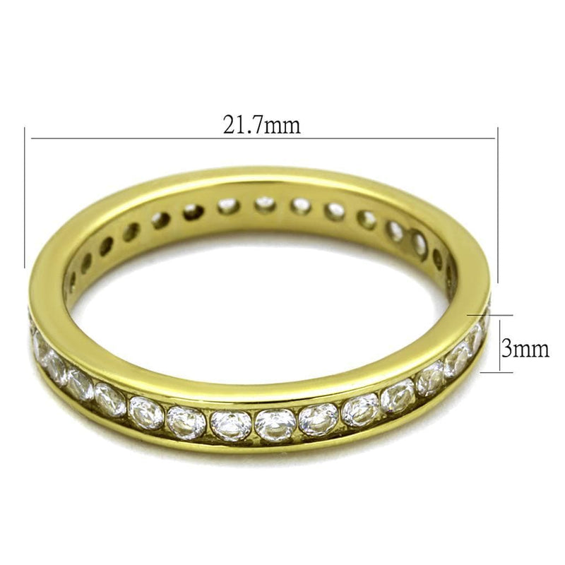 Gold Pinky Ring TK2343G Gold - Stainless Steel Ring with AAA Grade CZ