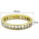 Silver Jewelry Rings Gold Pinky Ring TK2344G Gold - Stainless Steel Ring with AAA Grade CZ Alamode Fashion Jewelry Outlet