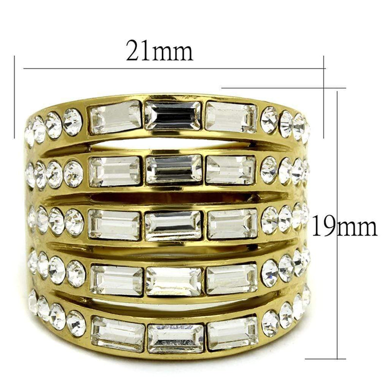 Gold Pinky Ring TK2362 Gold - Stainless Steel Ring with Top Grade Crystal