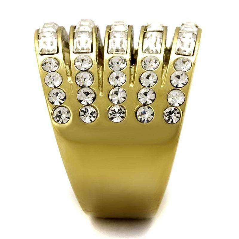 Gold Pinky Ring TK2362 Gold - Stainless Steel Ring with Top Grade Crystal