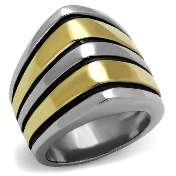 Gold Pinky Ring TK2367 Two-Tone Gold - Stainless Steel Ring with Epoxy