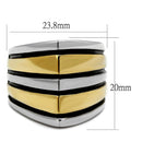 Gold Pinky Ring TK2367 Two-Tone Gold - Stainless Steel Ring with Epoxy