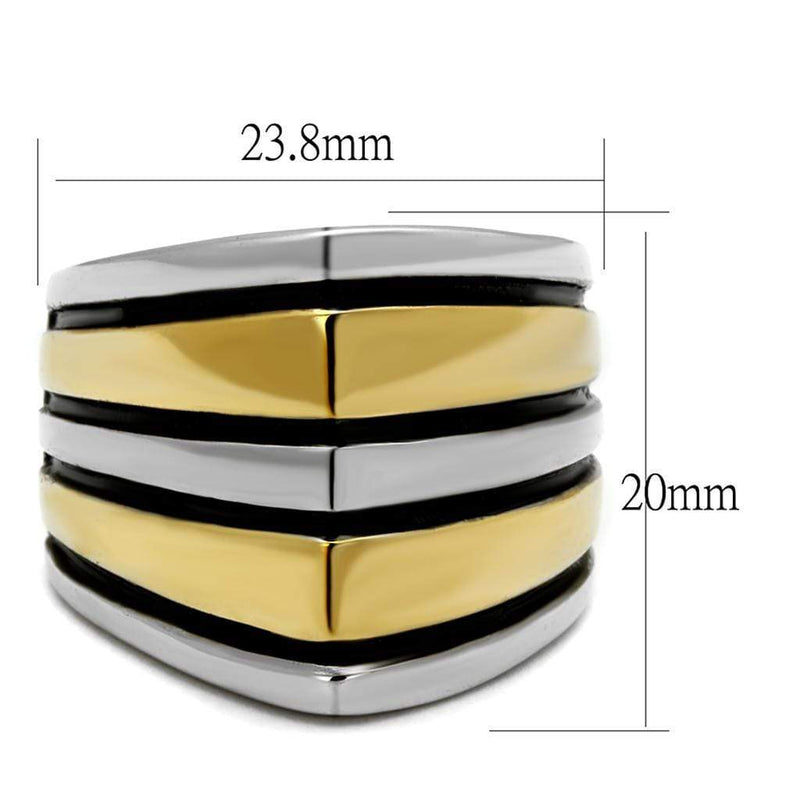 Gold Pinky Ring TK2367 Two-Tone Gold - Stainless Steel Ring with Epoxy