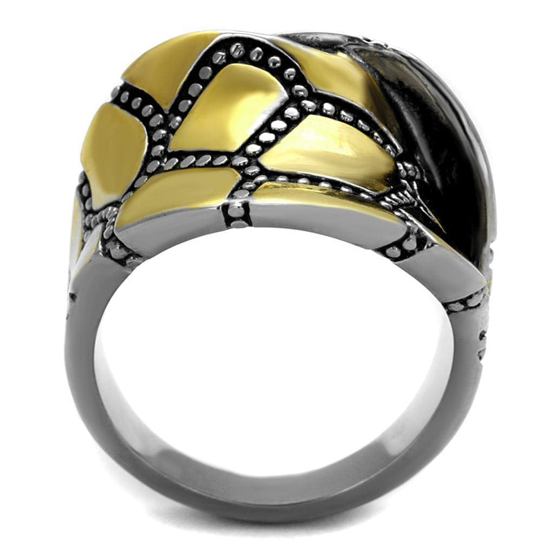 Gold Pinky Ring TK2368 Two-Tone Gold - Stainless Steel Ring with Epoxy