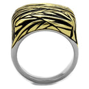 Silver Jewelry Rings Gold Pinky Ring TK2370 Two-Tone Gold - Stainless Steel Ring with Epoxy Alamode Fashion Jewelry Outlet