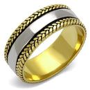 Gold Pinky Ring TK2375 Two-Tone Gold - Stainless Steel Ring with Epoxy