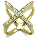 Gold Pinky Ring TK2497 Gold - Stainless Steel Ring with Top Grade Crystal