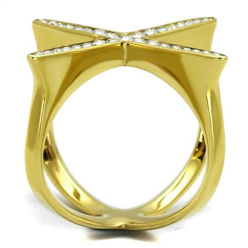 Gold Pinky Ring TK2497 Gold - Stainless Steel Ring with Top Grade Crystal