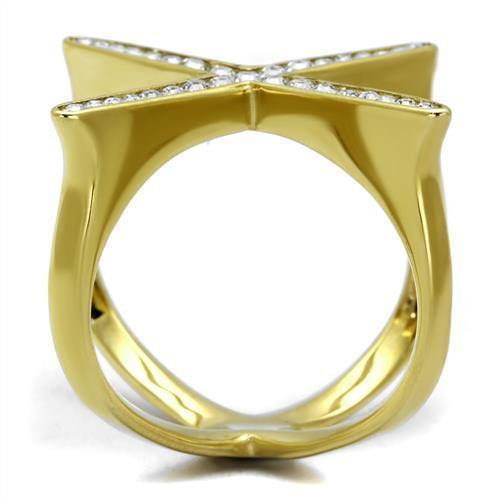 Gold Pinky Ring TK2497 Gold - Stainless Steel Ring with Top Grade Crystal