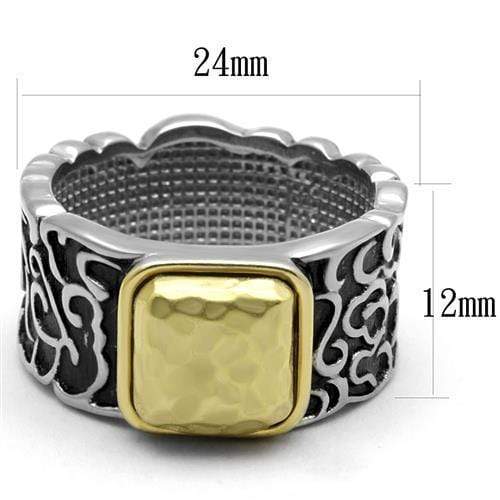 Gold Pinky Ring TK2509 Two-Tone Gold - Stainless Steel Ring with Epoxy