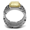 Silver Jewelry Rings Gold Pinky Ring TK2509 Two-Tone Gold - Stainless Steel Ring with Epoxy Alamode Fashion Jewelry Outlet