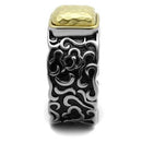 Silver Jewelry Rings Gold Pinky Ring TK2509 Two-Tone Gold - Stainless Steel Ring with Epoxy Alamode Fashion Jewelry Outlet