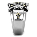 Gold Pinky Ring TK2517 Two-Tone Gold - Stainless Steel Ring with Crystal