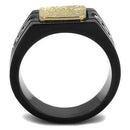 Gold Pinky Ring TK2519 Two-Tone Gold - Stainless Steel Ring with CZ