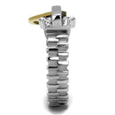 Gold Pinky Ring TK2520 Two-Tone Gold - Stainless Steel Ring with Crystal