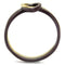 Gold Pinky Ring TK2548 Gold & Dark Brown (coffee) Stainless Steel Ring