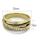 Gold Pinky Ring TK2611 Gold - Stainless Steel Ring with Top Grade Crystal