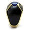 Gold Pinky Ring TK2640 Gold - Stainless Steel Ring with CZ in London Blue