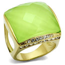 Silver Jewelry Rings Gold Pinky Ring TK2661 Gold - Stainless Steel Ring with Synthetic Alamode Fashion Jewelry Outlet