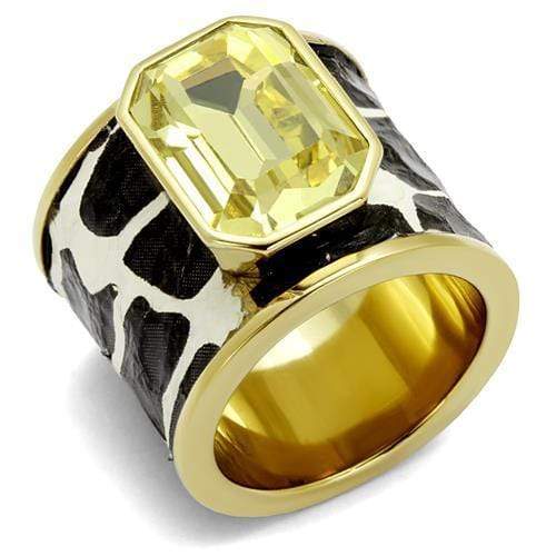 Gold Pinky Ring TK2701 Gold - Stainless Steel Ring with Top Grade Crystal