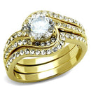 Gold Pinky Ring TK2742 Gold - Stainless Steel Ring with AAA Grade CZ