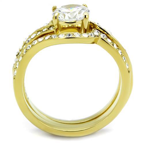 Gold Pinky Ring TK2742 Gold - Stainless Steel Ring with AAA Grade CZ