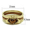 Gold Pinky Ring TK2801 Gold & Light Brown (Light coffee) Stainless Steel Ring