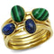 Gold Pinky Ring TK2905 Gold - Stainless Steel Ring with Synthetic in Emerald