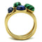 Gold Pinky Ring TK2905 Gold - Stainless Steel Ring with Synthetic in Emerald