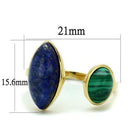 Silver Jewelry Rings Gold Pinky Ring TK2906 Gold - Stainless Steel Ring with Precious Stone Alamode Fashion Jewelry Outlet