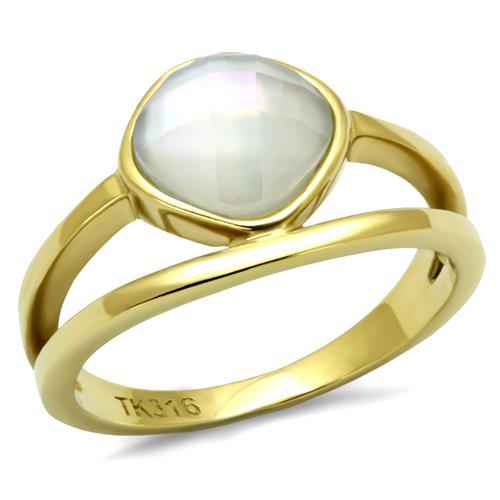 Gold Pinky Ring TK2908 Gold - Stainless Steel Ring with Precious Stone