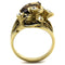 Gold Pinky Ring TK2914 Gold - Stainless Steel Ring with Synthetic in Brown