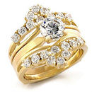 Gold Pinky Ring TK2948 Gold - Stainless Steel Ring with AAA Grade CZ