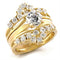 Gold Pinky Ring TK2948 Gold - Stainless Steel Ring with AAA Grade CZ