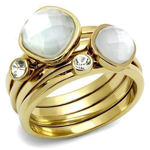 Gold Promise Rings TK2975 Gold - Stainless Steel Ring with Synthetic