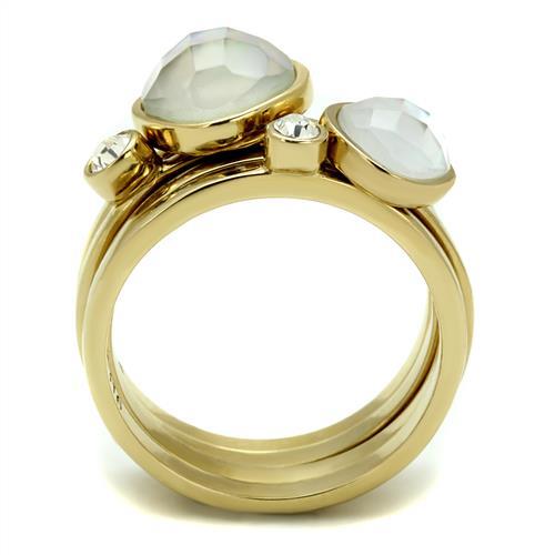 Gold Promise Rings TK2975 Gold - Stainless Steel Ring with Synthetic