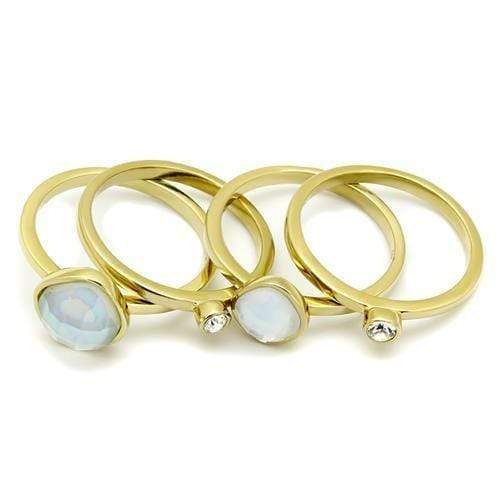 Gold Promise Rings TK2975 Gold - Stainless Steel Ring with Synthetic