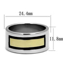 Gold Promise Rings TK3008 Two-Tone Gold - Stainless Steel Ring with Epoxy