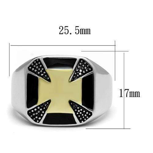 Gold Promise Rings TK3019 Two-Tone Gold - Stainless Steel Ring with Epoxy