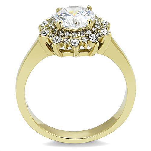 Gold Promise Rings TK3035 Gold - Stainless Steel Ring with AAA Grade CZ