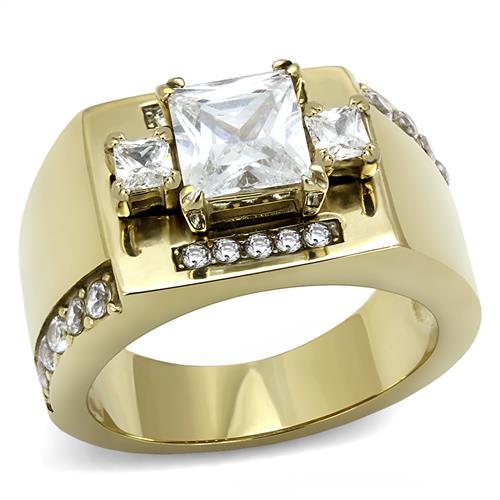 Gold Promise Rings TK3078 Gold - Stainless Steel Ring with AAA Grade CZ